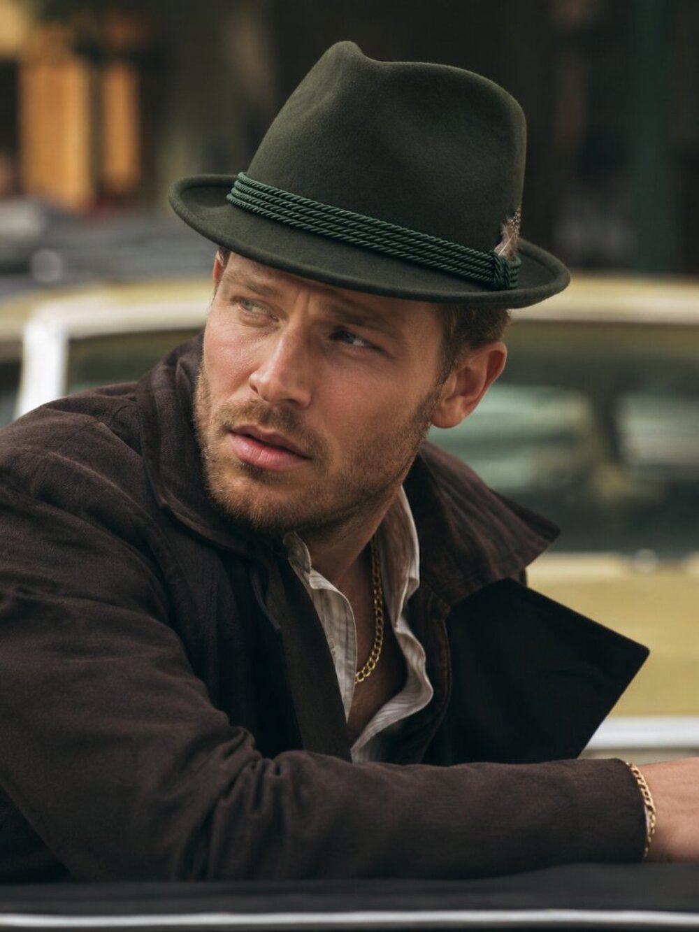 Classic British Style Wool Felt Fedora Hat Dark Green Retro Jazz 56cm